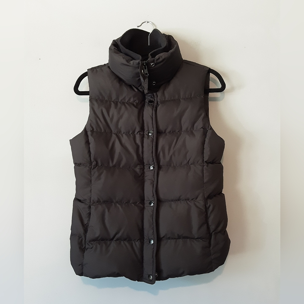 J.Crew Black Down Zip-up Puffer Vest